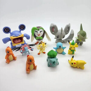 Lot of 12 Pokemon Mini Figures Jakks WCT Pikachu Minccino Charmander Squirtle‎
